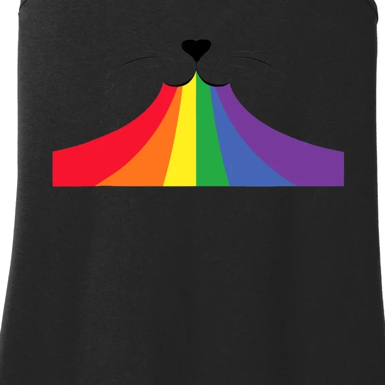 Rainbow Cat Mouth Ladies Essential Tank