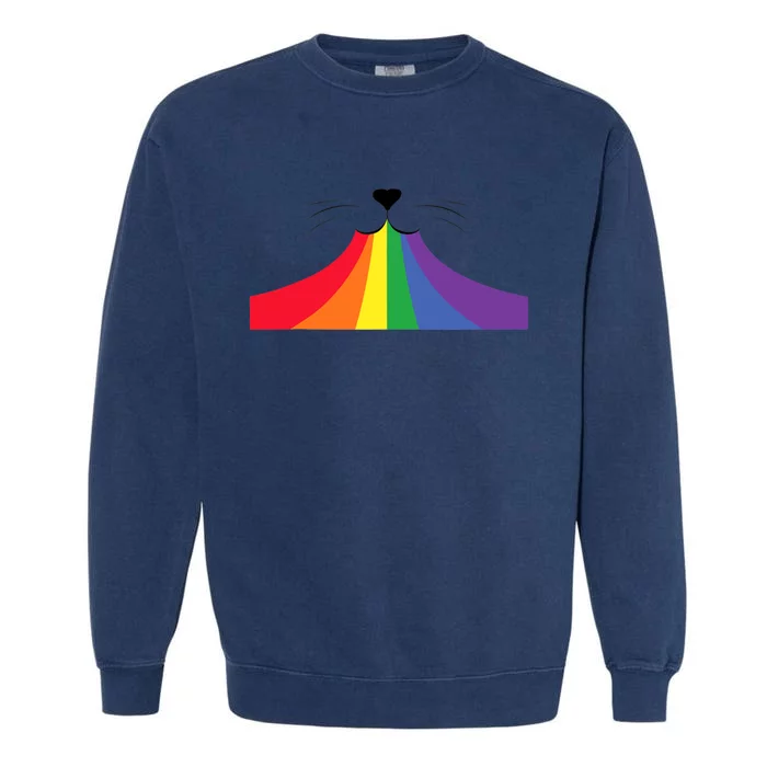 Rainbow Cat Mouth Garment-Dyed Sweatshirt