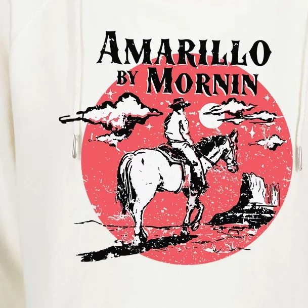 Retro Country Music Amarillo By Morning Western Cow Gift Womens Funnel Neck Pullover Hood