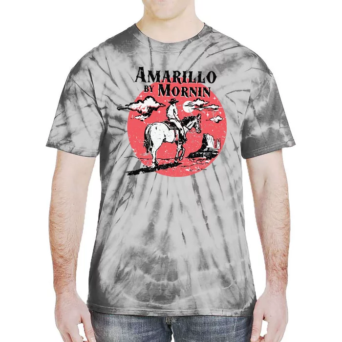 Retro Country Music Amarillo By Morning Western Cow Gift Tie-Dye T-Shirt