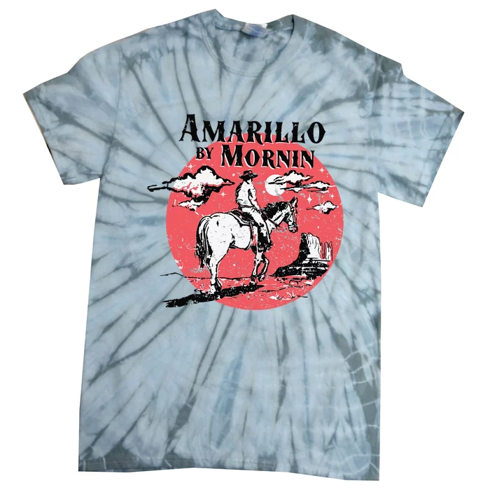 Retro Country Music Amarillo By Morning Western Cow Gift Tie-Dye T-Shirt