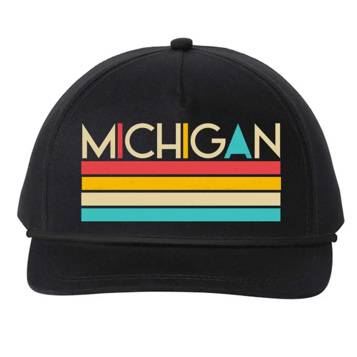 Retro Colors Michigan Snapback Five-Panel Rope Hat