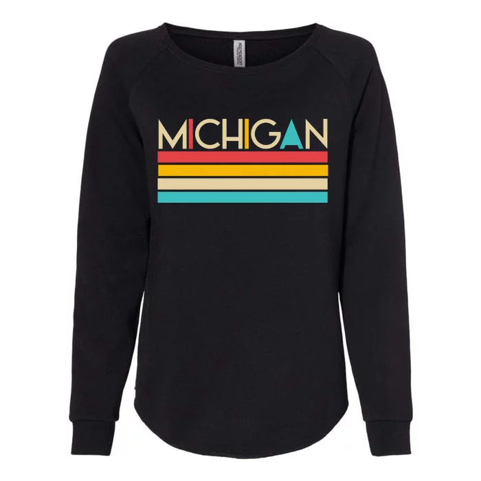 Retro Colors Michigan Womens California Wash Sweatshirt