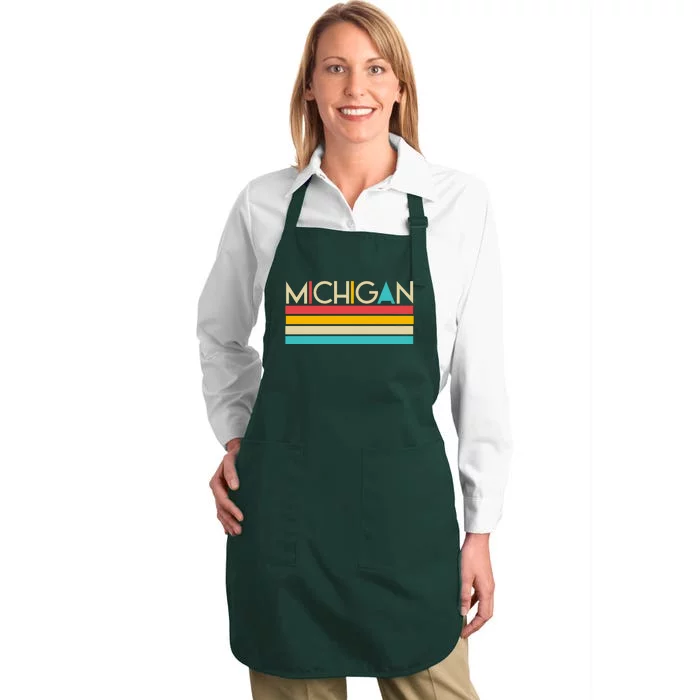 Retro Colors Michigan Full-Length Apron With Pocket