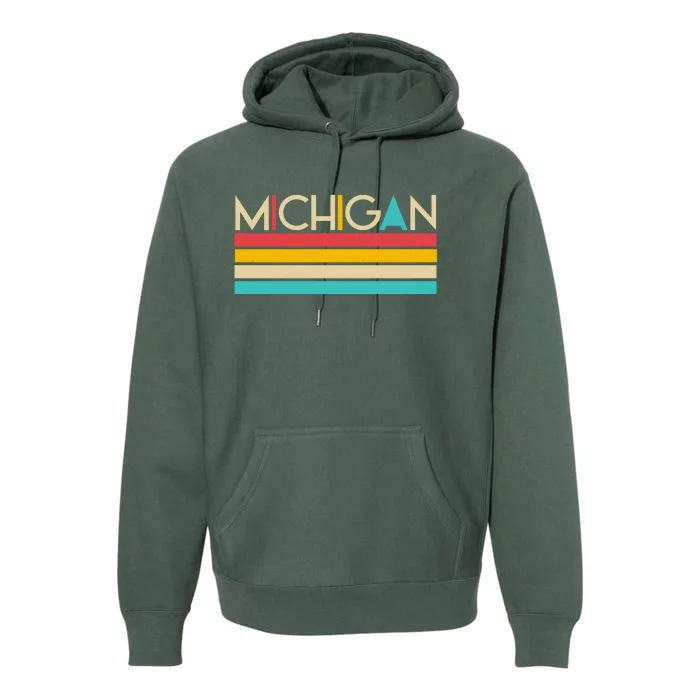 Retro Colors Michigan Premium Hoodie