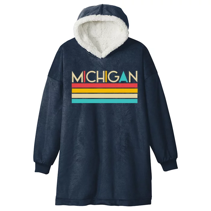 Retro Colors Michigan Hooded Wearable Blanket