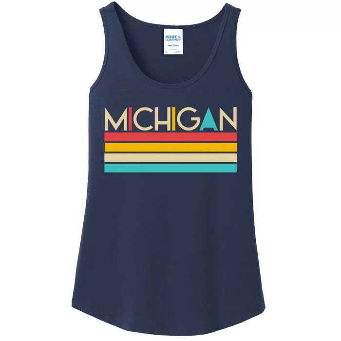 Retro Colors Michigan Ladies Essential Tank