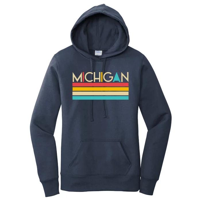 Retro Colors Michigan Women's Pullover Hoodie