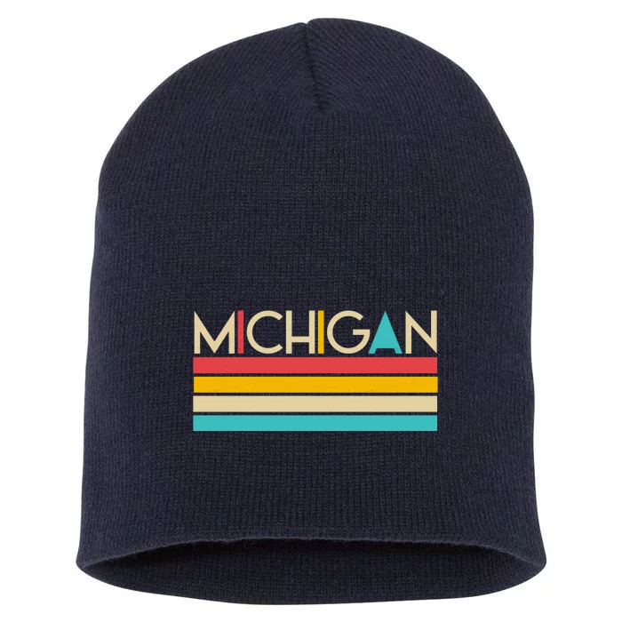 Retro Colors Michigan Short Acrylic Beanie