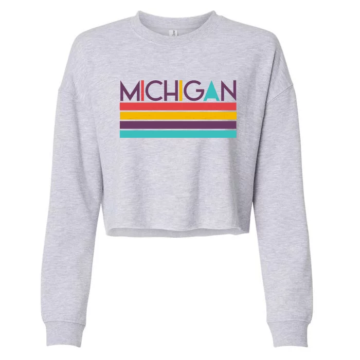 Retro Colors Michigan Cropped Pullover Crew