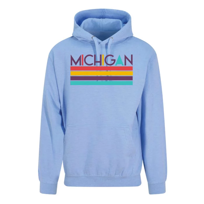 Retro Colors Michigan Unisex Surf Hoodie