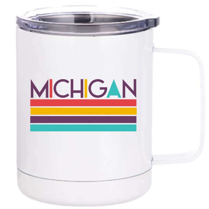 Retro Colors Michigan Front & Back 12oz Stainless Steel Tumbler Cup