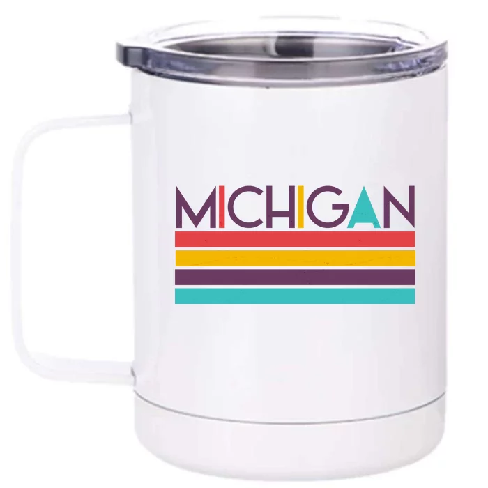 Retro Colors Michigan Front & Back 12oz Stainless Steel Tumbler Cup