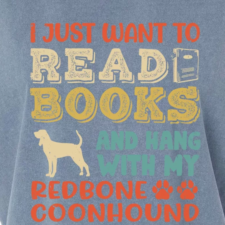 Redbone Coonhound Mom I Just Want Read Books Hang Dog Gift Meaningful Gift Garment-Dyed Women's Muscle Tee