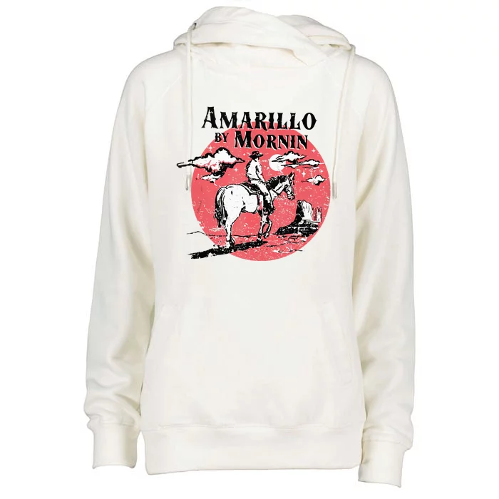 Retro Country Music Amarillo By Morning Western Cowboy Gift Womens Funnel Neck Pullover Hood