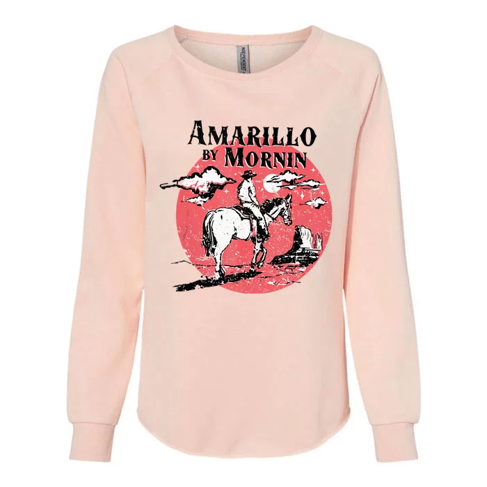 Retro Country Music Amarillo By Morning Western Cowboy Gift Womens California Wash Sweatshirt