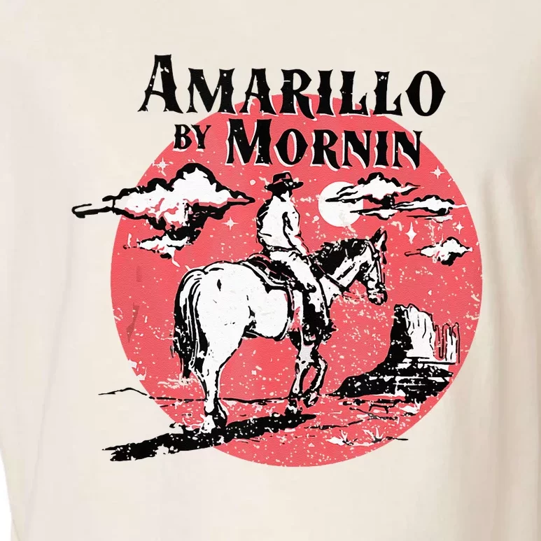 Retro Country Music Amarillo By Morning Western Cowboy Gift Garment-Dyed Women's Muscle Tee