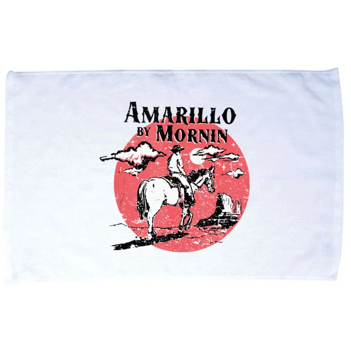 Retro Country Music Amarillo By Morning Western Cowboy Gift Microfiber Hand Towel