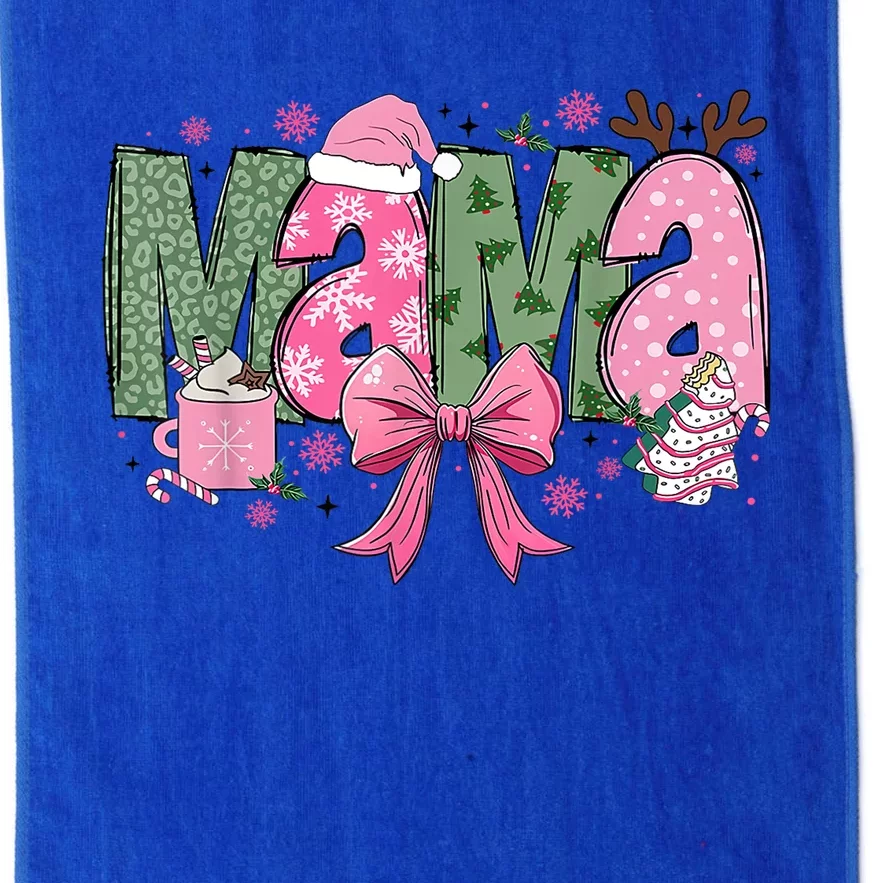 Retro Christmas Mama Coquette Bows Mom Mother Xmas Pajamas Gift Platinum Collection Golf Towel