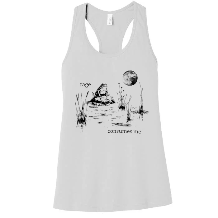 Rage Consumes Me Frog Funny Women's Racerback Tank