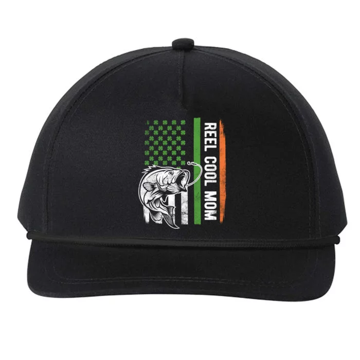 Reel Cool Mom St Patrick's Day Irish American Flag Gift Meaningful Gift Snapback Five-Panel Rope Hat