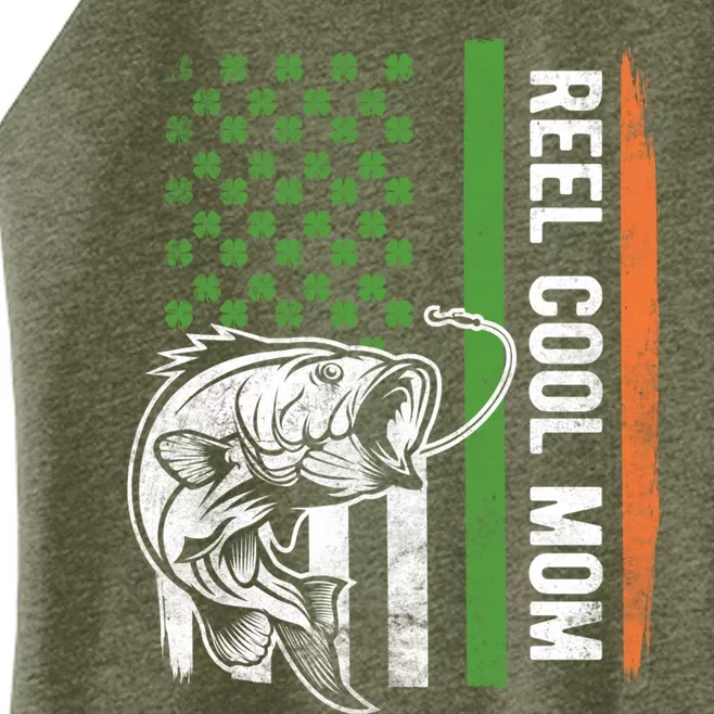 Reel Cool Mom St Patrick's Day Irish American Flag Gift Meaningful Gift Women’s Perfect Tri Rocker Tank