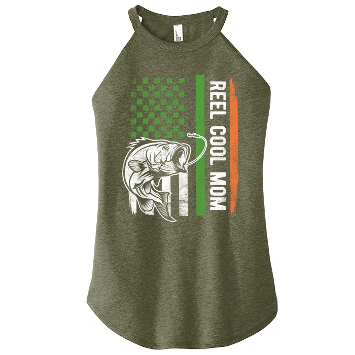 Reel Cool Mom St Patrick's Day Irish American Flag Gift Meaningful Gift Women’s Perfect Tri Rocker Tank