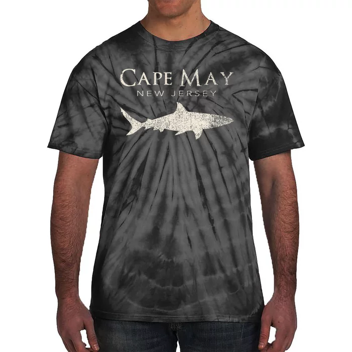 Retro Cape May Nj Shark Tie-Dye T-Shirt