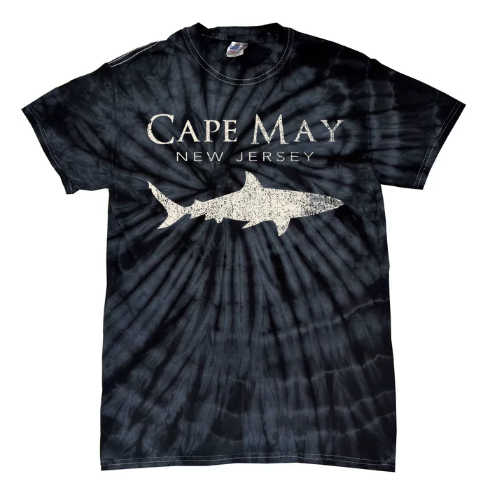 Retro Cape May Nj Shark Tie-Dye T-Shirt