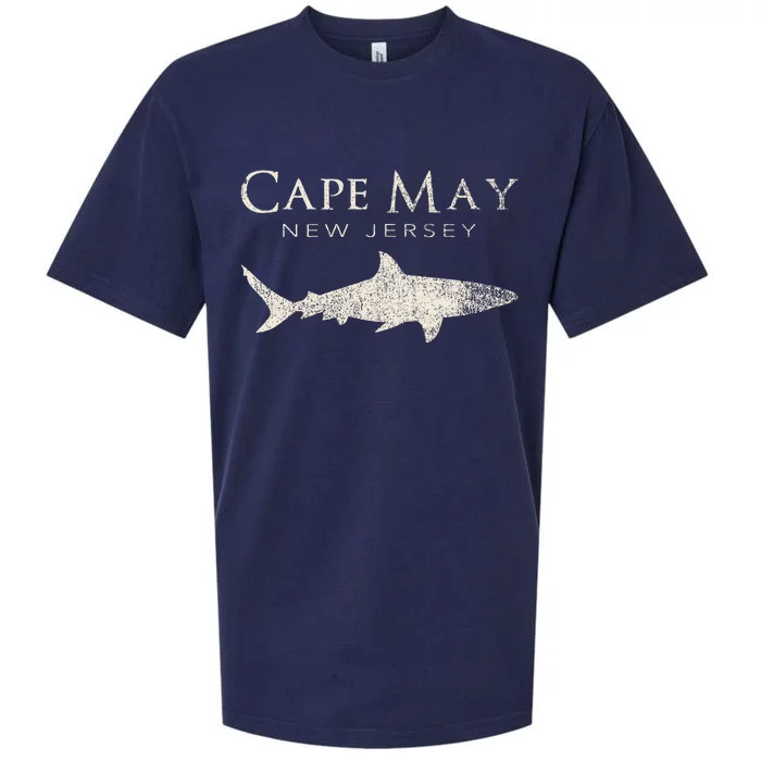 Retro Cape May Nj Shark Sueded Cloud Jersey T-Shirt