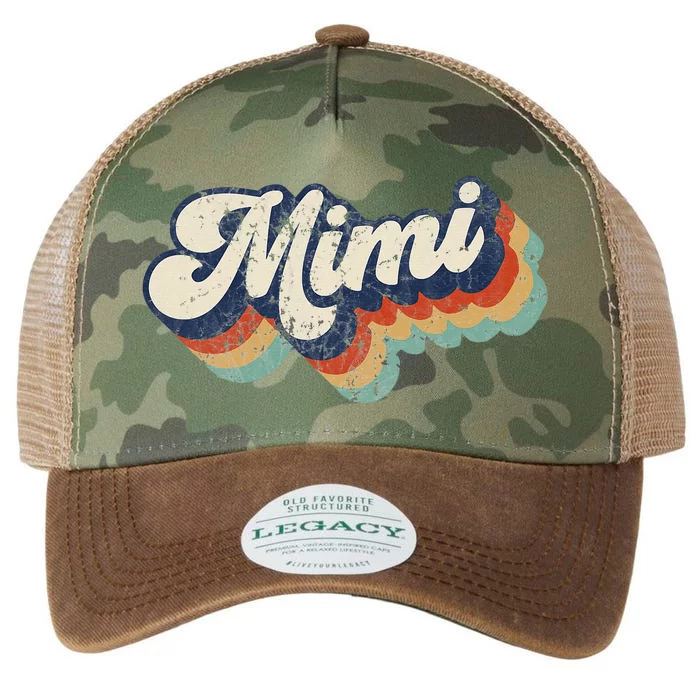 Retro Cute Mimi For Grandma Best Mimi Ever MotherS Day Legacy Tie Dye Trucker Hat