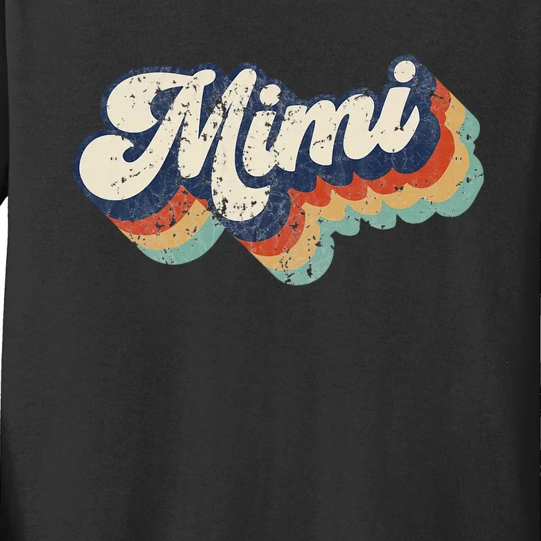 Retro Cute Mimi For Grandma Best Mimi Ever MotherS Day Kids Long Sleeve Shirt