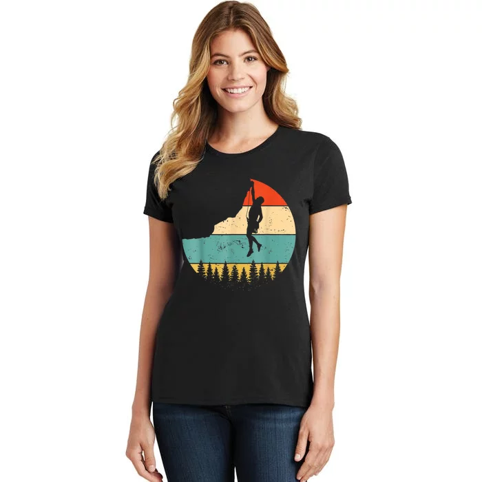 Rock Climbing Mountain Climber Vintage Retro Women's T-Shirt