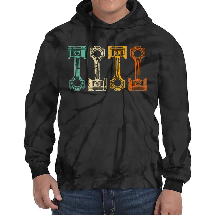 Retro Car Mechanic Vintage Tuner Tie Dye Hoodie