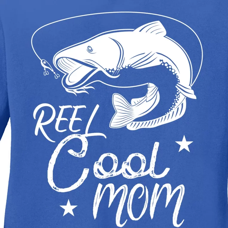 Reel Cool Mom Fathers Day Fishing Mom Great Gift Ladies Long Sleeve Shirt