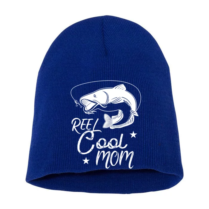 Reel Cool Mom Fathers Day Fishing Mom Great Gift Short Acrylic Beanie