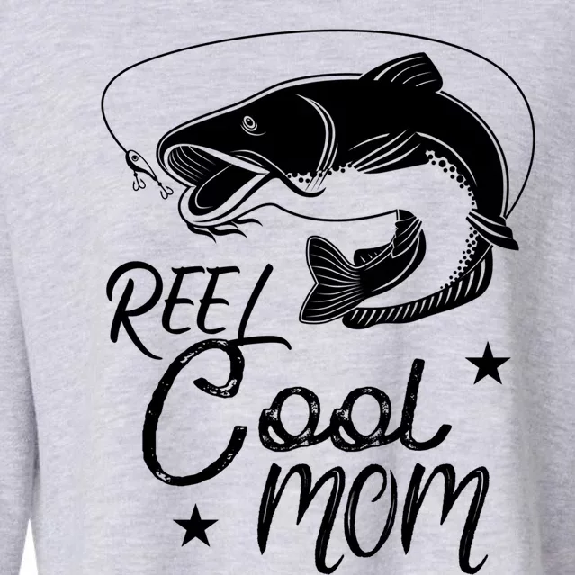 Reel Cool Mom Fathers Day Fishing Mom Great Gift Cropped Pullover Crew