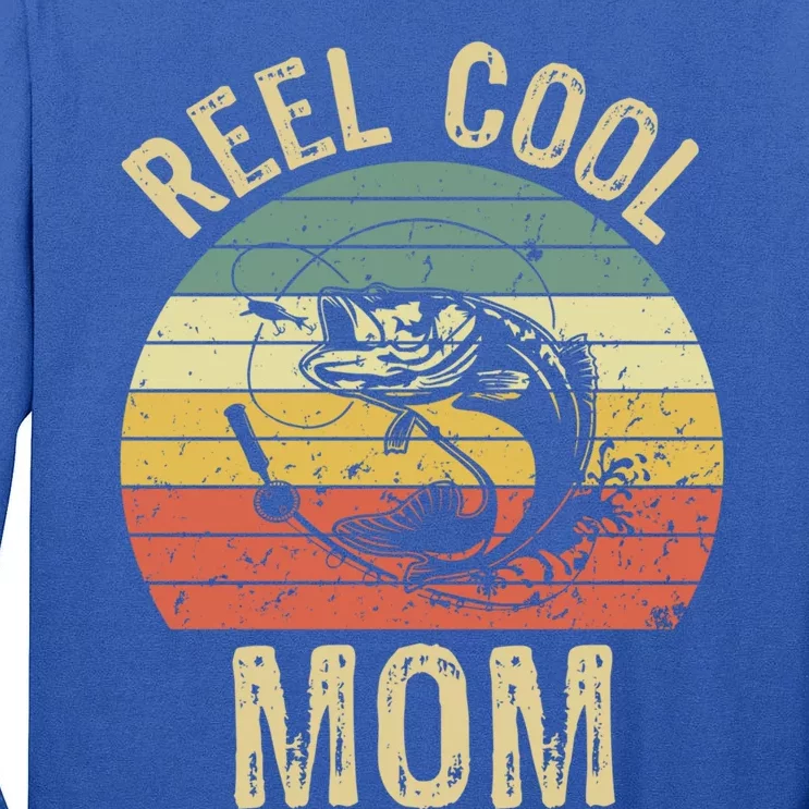 Reel Cool Mom Fishing Funny Gift Fishing Lovers Retro Gift Tall Long Sleeve T-Shirt