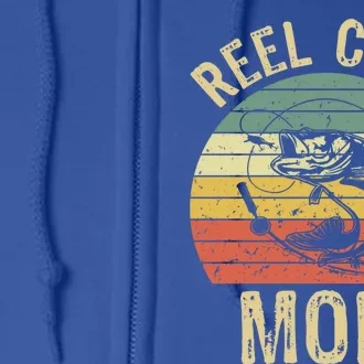 Reel Cool Mom Fishing Funny Gift Fishing Lovers Retro Gift Full Zip Hoodie