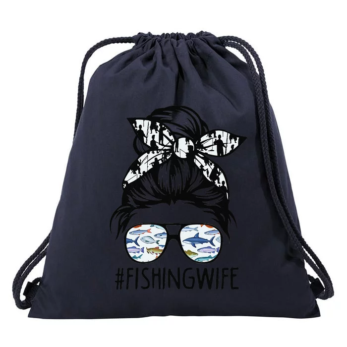 ROV Cute Messy Bun Fishing Wife Husband Fishman Drawstring Bag