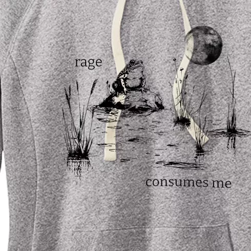 Rage Consumes Me Frog Funny Women's Fleece Hoodie