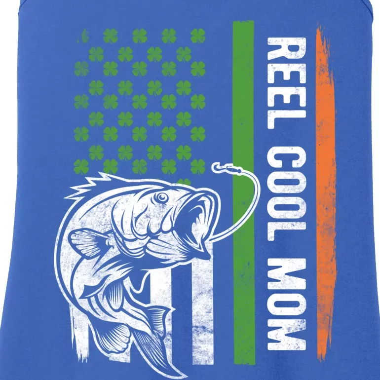 Reel Cool Mom St Patrick's Day Irish American Flag Gift Ladies Essential Tank