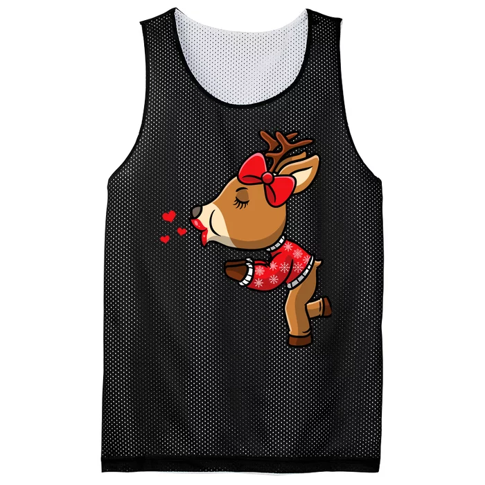 Reindeer Christmas Matching Couple Mesh Reversible Basketball Jersey Tank