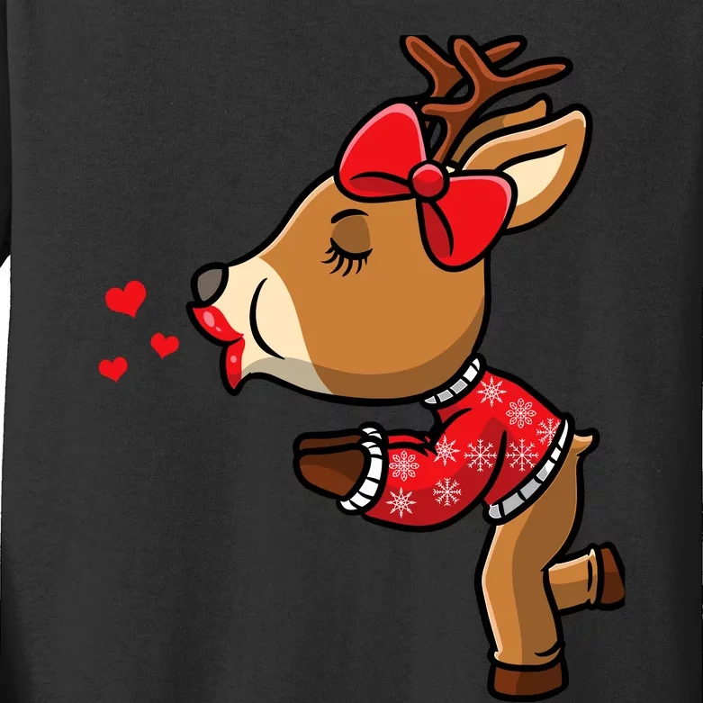 Reindeer Christmas Matching Couple Kids Long Sleeve Shirt