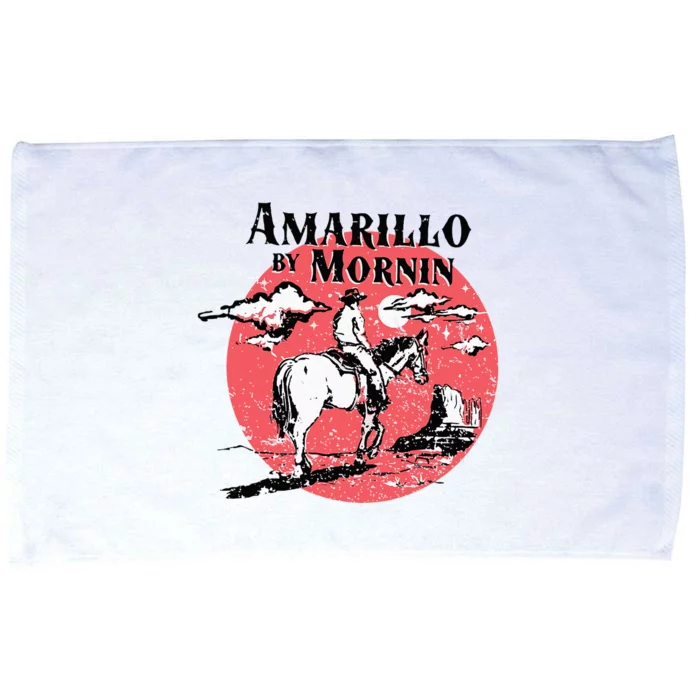 Retro Country Music Amarillo By Morning Western Cowboy Gift Microfiber Hand Towel