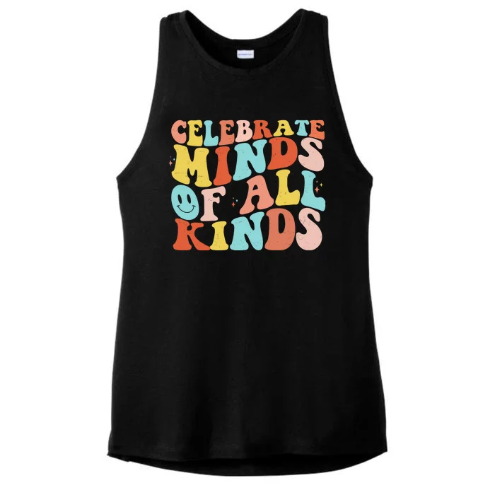 Retro Celebrate Minds Of All Kinds Ladies Tri-Blend Wicking Tank