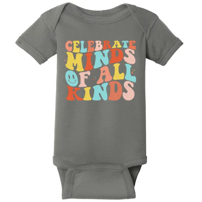 Retro Celebrate Minds Of All Kinds Baby Bodysuit