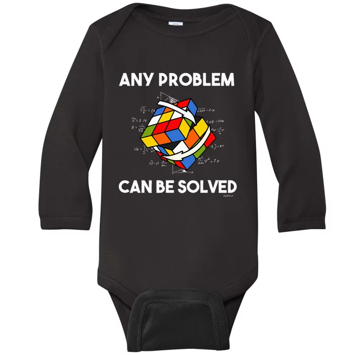 Rubik's Cube Magic Cube Retro Rubi Vintage Nerd Baby Long Sleeve Bodysuit