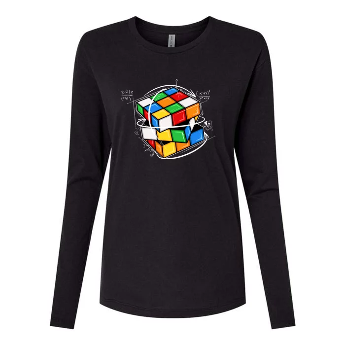 Rubik Cube Mathematical Equations WCA Cuber Gifts Womens Cotton Relaxed Long Sleeve T-Shirt