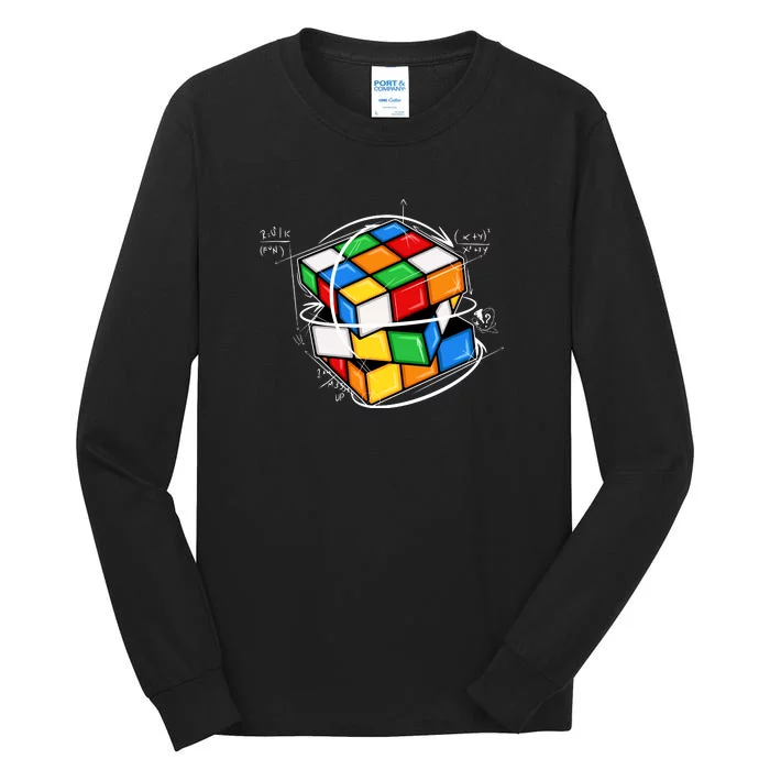 Rubik Cube Mathematical Equations WCA Cuber Gifts Tall Long Sleeve T-Shirt